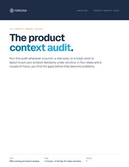 ForceVue Product Context Audit